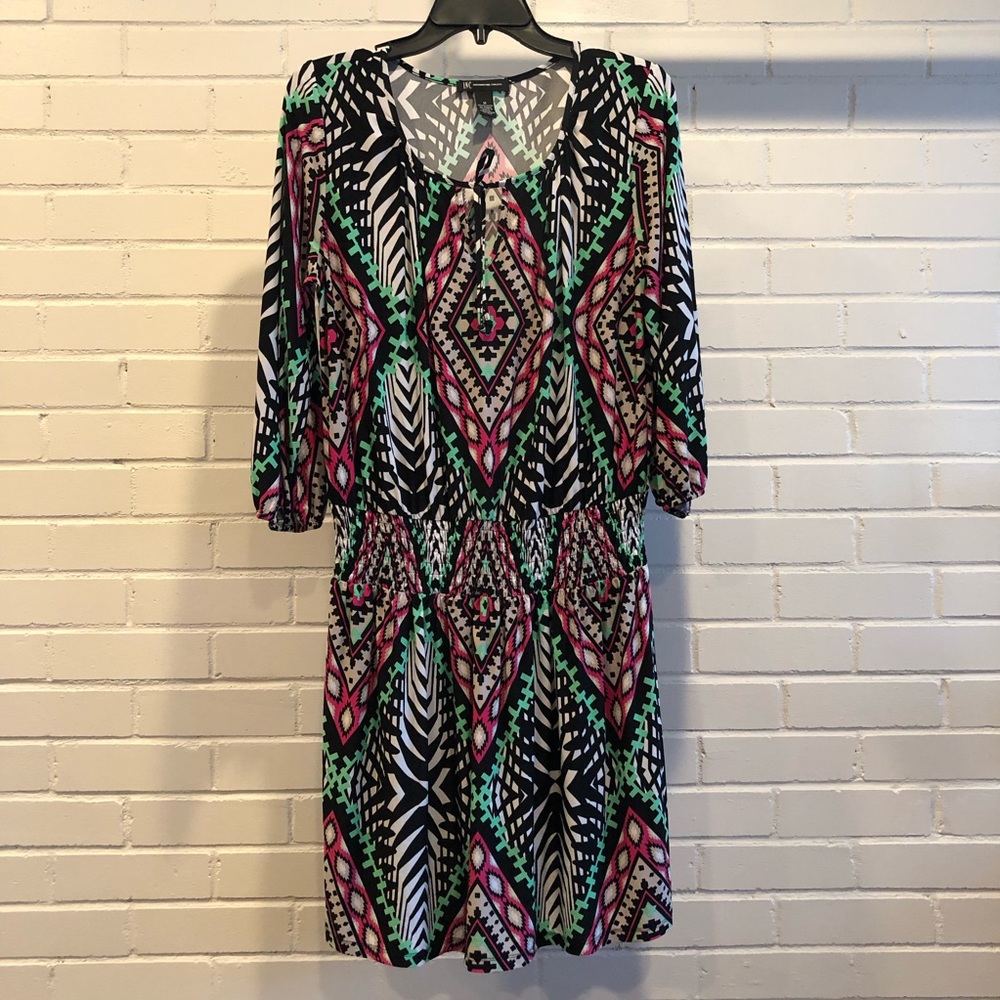 INC International Concepts Geo Print Dress, Medium